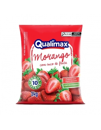 SUCO EM PO SABOR MORANGO QUALIMAX CX10X1KG