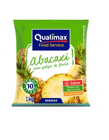 SUCO EM PO SABOR ABACAXI QUALIMAX CX10X1KG